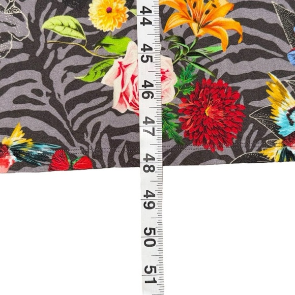 JOHNNY WAS ZIPPY TIE FRONT KNIT DRESS Women’s Large Grey/Floral Pattern - Picture 12 of 12